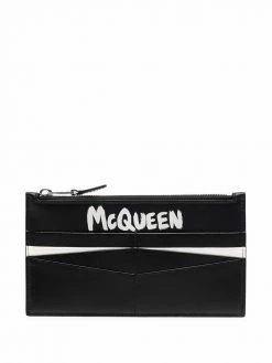 Alexander McQueen logo-print zipped cardholder