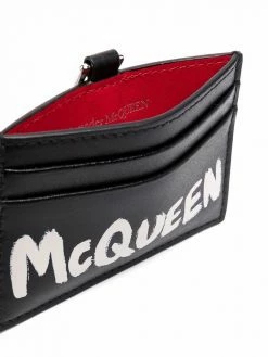 Alexander McQueen lanyard logo-print cardholder