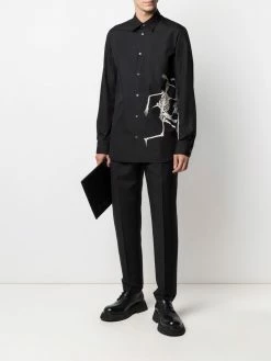 Alexander McQueen skeleton-print cotton shirt