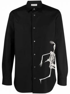 Alexander McQueen skeleton-print cotton shirt