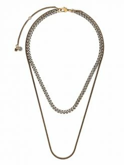 Alexander McQueen double-chain two-tone necklace