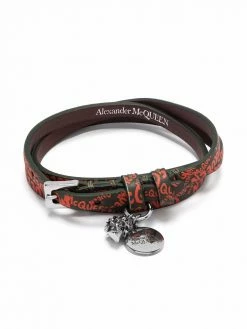 Alexander McQueen McQueen Graffiti double-wrap leather bracelet