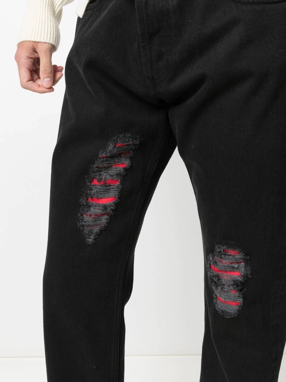 Alexander McQueen Ripped detail slim fit jeans 5 Alexander McQueen ripped-detail slim-fit jeans