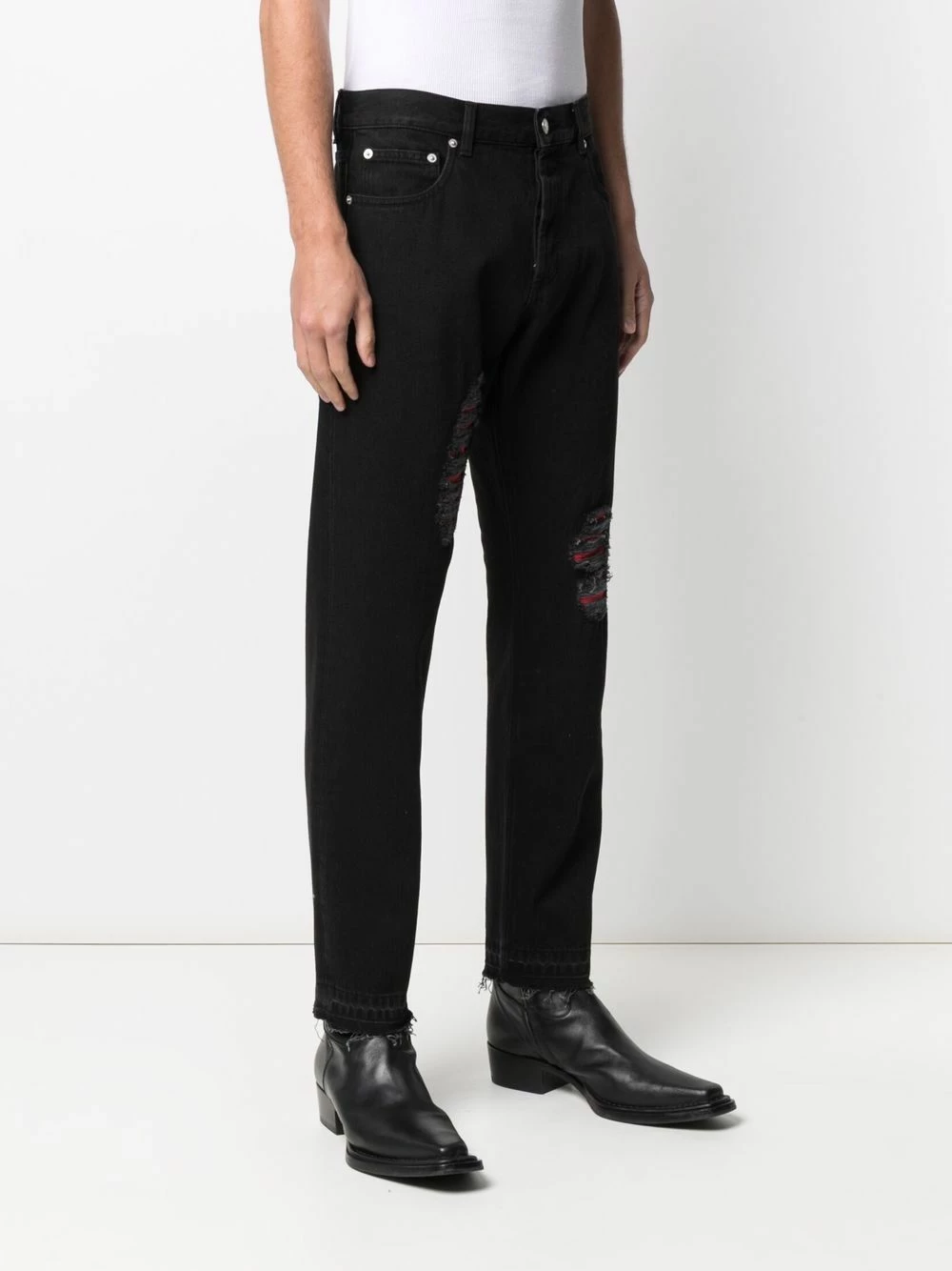 Alexander McQueen Ripped detail slim fit jeans 3 Alexander McQueen ripped-detail slim-fit jeans