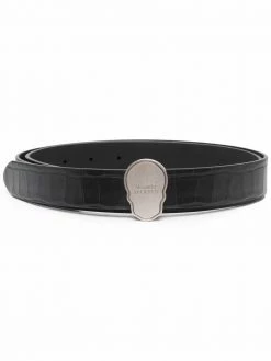 Alexander McQueen Skull Tag leather belt
