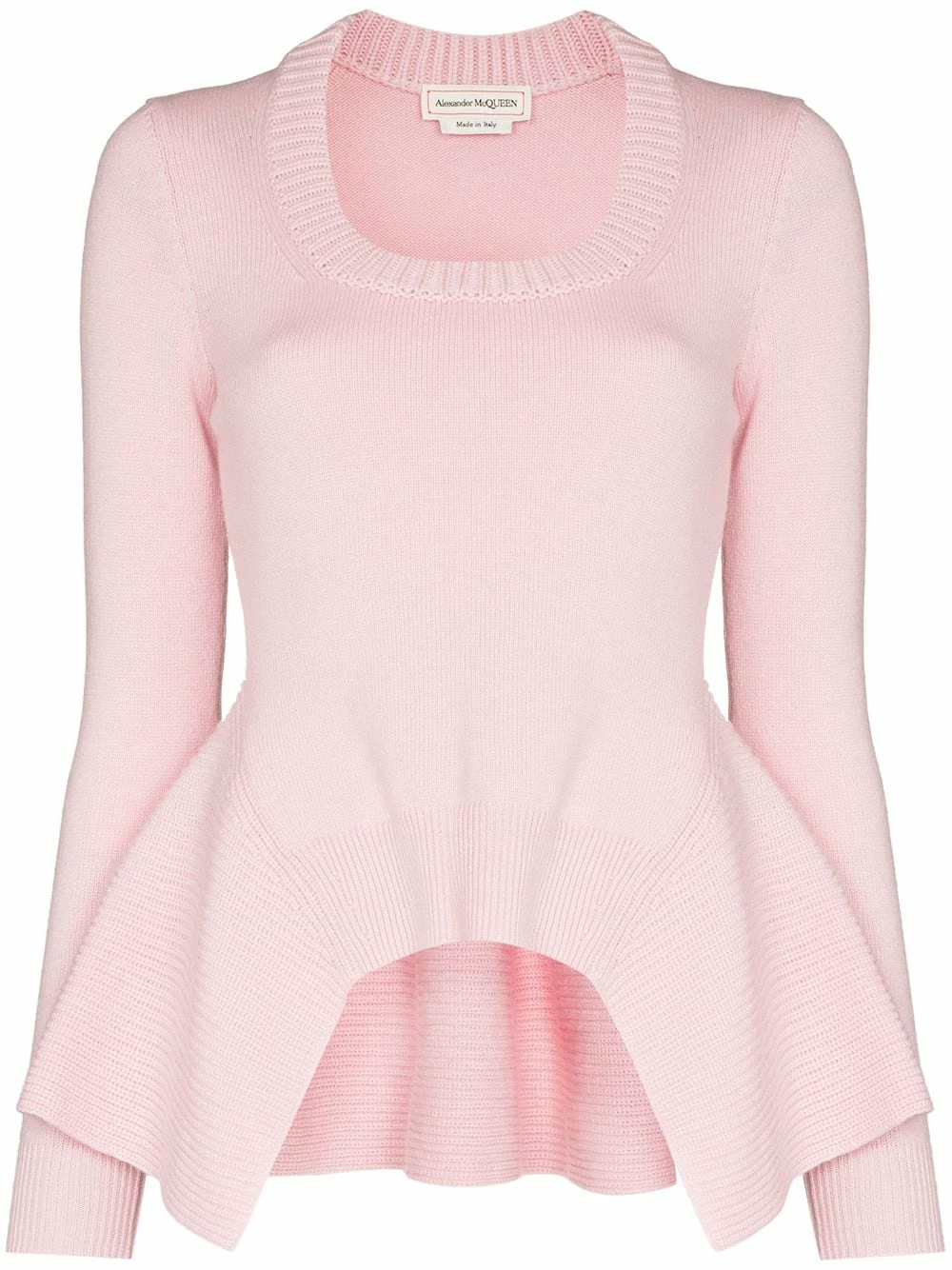 Alexander McQueen Peplum hem cashmere jumper 1 Alexander McQueen peplum-hem cashmere jumper