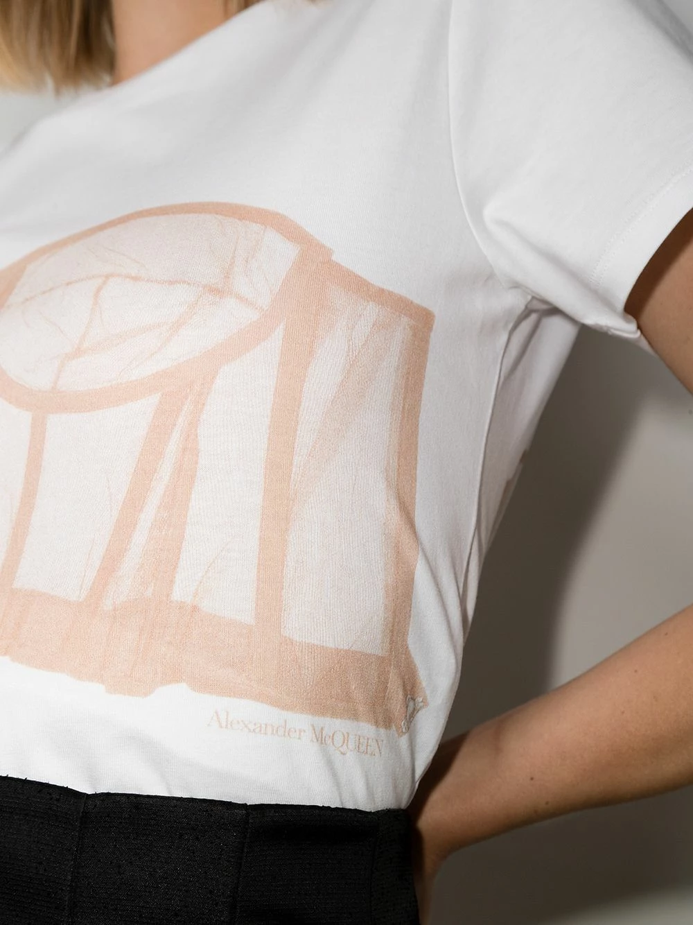 Alexander McQueen Bustier print short sleeve T shirt 4 Alexander McQueen bustier print short-sleeve T-shirt