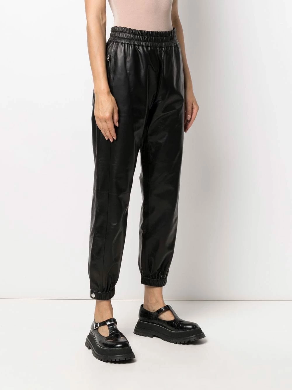 Alexander McQueen Elasticated leather trousers 3 Alexander McQueen elasticated leather trousers
