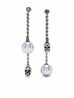 Alexander McQueen pearl skull drop earrings