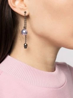 Alexander McQueen pearl skull drop earrings