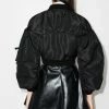 Alexander McQueen gathered-details cropped bomber jacket