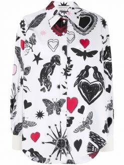 Alexander McQueen graphic-print long-sleeve shirt