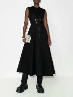 Alexander McQueen corset-style flared midi dress