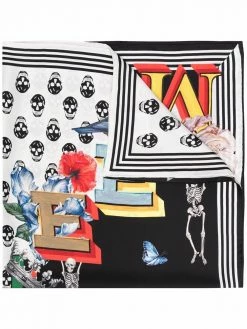 Alexander McQueen skull-print silk scarf