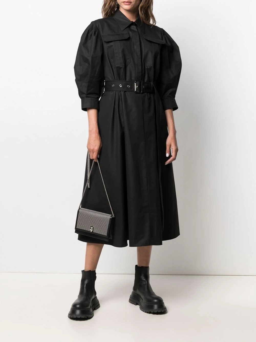 Alexander McQueen Belted cotton shirt dress 2 Alexander McQueen belted cotton shirt dress