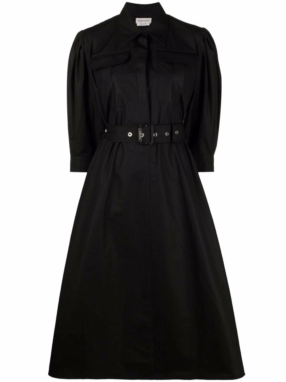 Alexander McQueen Belted cotton shirt dress 1 Alexander McQueen belted cotton shirt dress