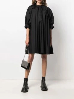 Alexander McQueen flared band-collar cotton dress