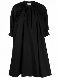 Alexander McQueen flared band-collar cotton dress