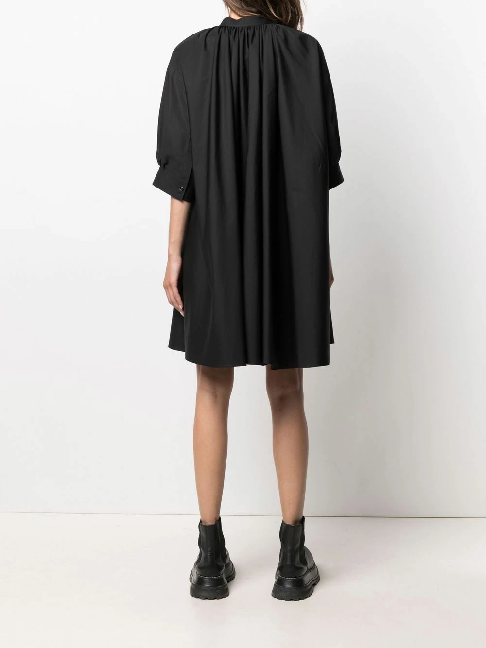 Alexander McQueen Flared band collar cotton dress 4 Alexander McQueen flared band-collar cotton dress