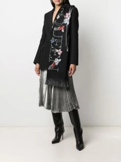 Alexander McQueen floral logo-print scarf