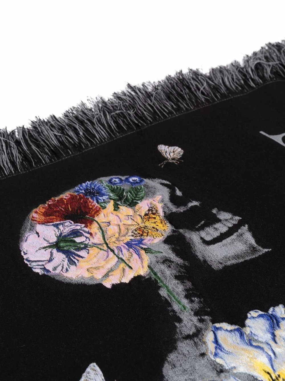 Alexander McQueen Floral logo print scarf 3 Alexander McQueen floral logo-print scarf