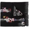 Alexander McQueen floral logo-print scarf