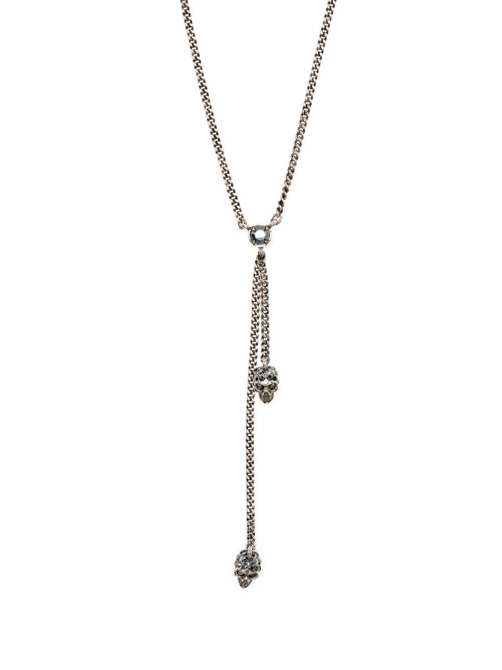 Alexander McQueen Layered skull embellished necklace 1 Alexander McQueen layered skull-embellished necklace