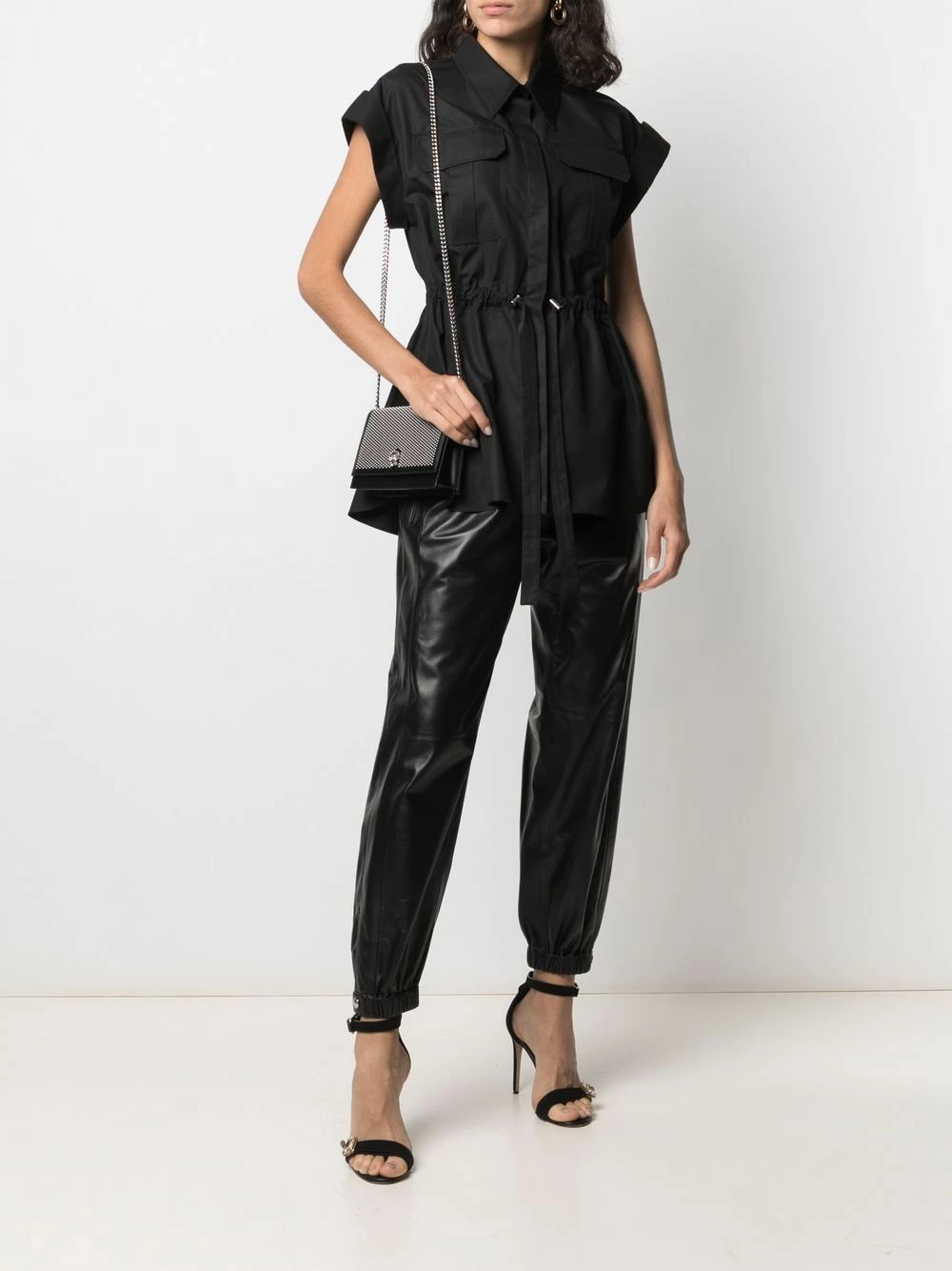 Alexander McQueen Cotton drawstring waist shirt 2 Alexander McQueen cotton drawstring-waist shirt