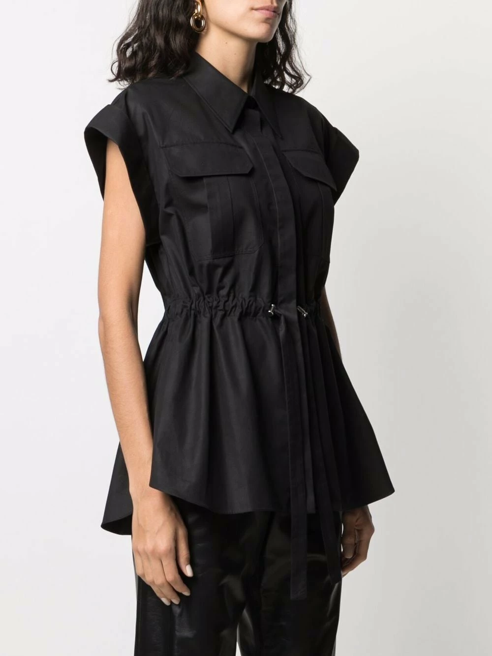 Alexander McQueen Cotton drawstring waist shirt 3 Alexander McQueen cotton drawstring-waist shirt