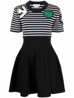 Alexander McQueen crochet-appliqué knitted dress