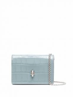Alexander McQueen skull-embellished crossbody cardholder