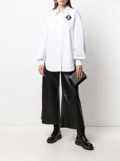 Alexander McQueen embellished-heart cotton shirt