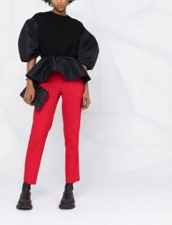 Alexander McQueen puff-sleeve peplum top