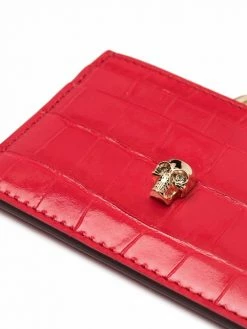 Alexander McQueen crocodile-effect leather chain cardholder