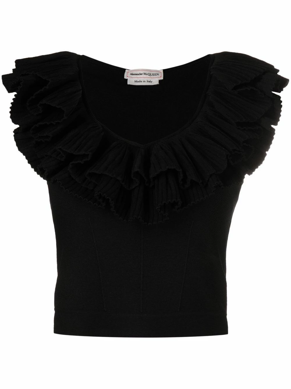Alexander McQueen V neck ruffled blouse 1 Alexander McQueen V-neck ruffled blouse
