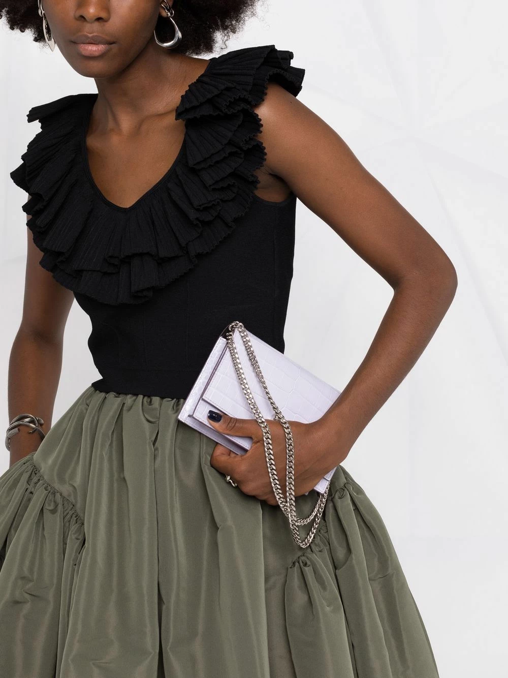 Alexander McQueen V neck ruffled blouse 5 Alexander McQueen V-neck ruffled blouse