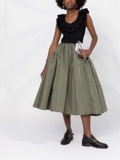 Alexander McQueen V-neck ruffled blouse