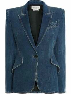 Alexander McQueen fitted denim blazer