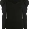 Alexander McQueen puff-sleeve fitted bodysuit
