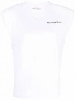 Alexander McQueen embroidered logo padded T-shirt