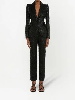 Alexander McQueen lace single-breasted blazer