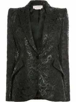 Alexander McQueen lace single-breasted blazer