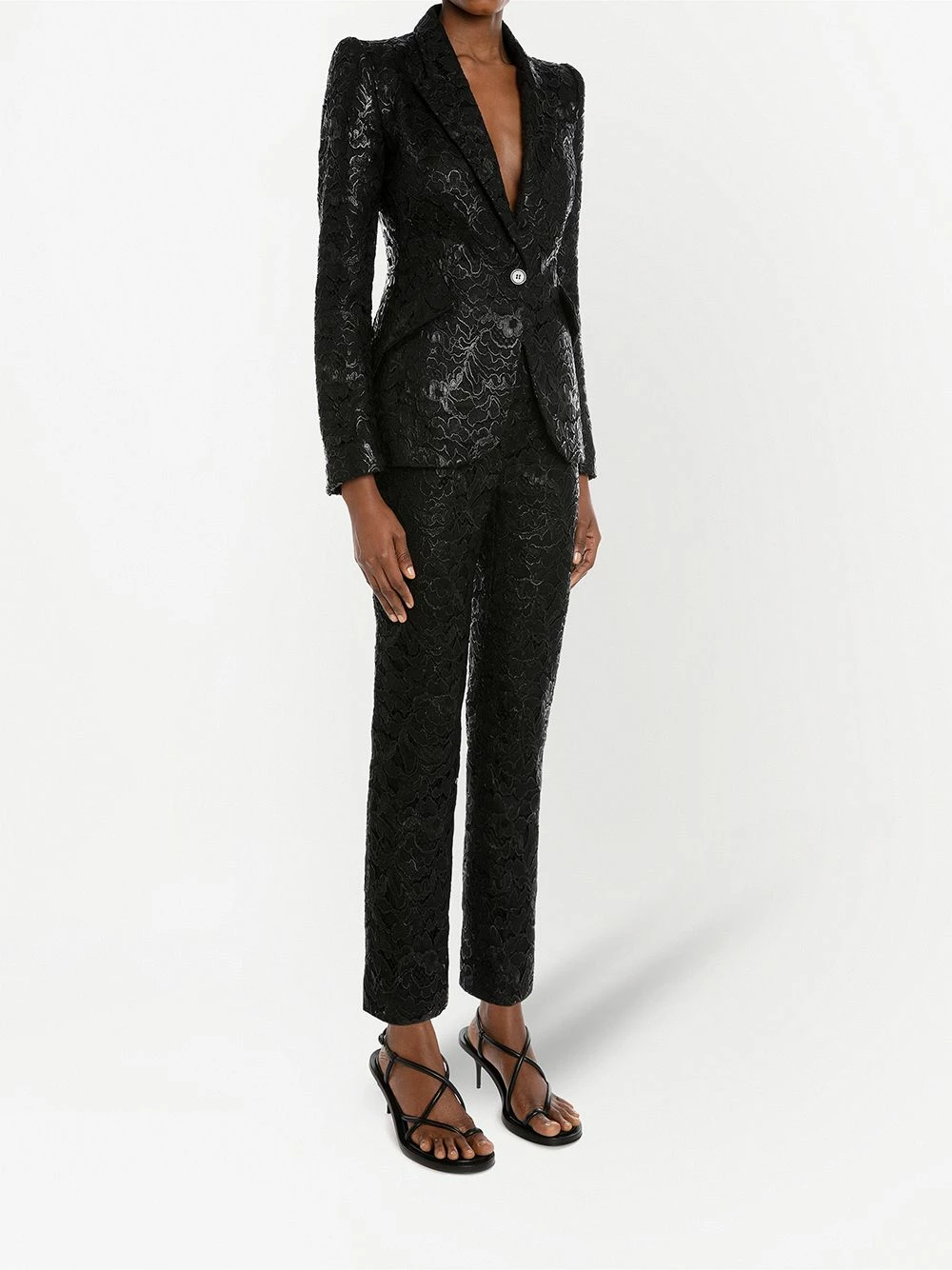 Alexander McQueen Lace single breasted blazer 3 Alexander McQueen lace single-breasted blazer