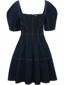 Alexander McQueen cocoon-sleeve denim dress