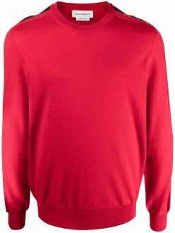 Alexander McQueen logo-stripe wool jumper