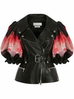 Alexander McQueen anemone-print biker jacket