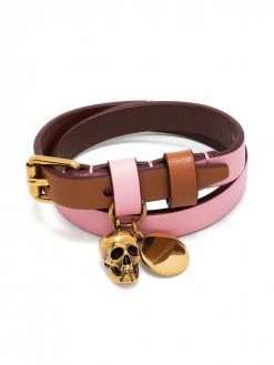 Alexander McQueen multi-wrap Skull charm colour block bracelet