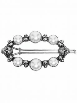Alexander McQueen crystal skull-embellished hair clip