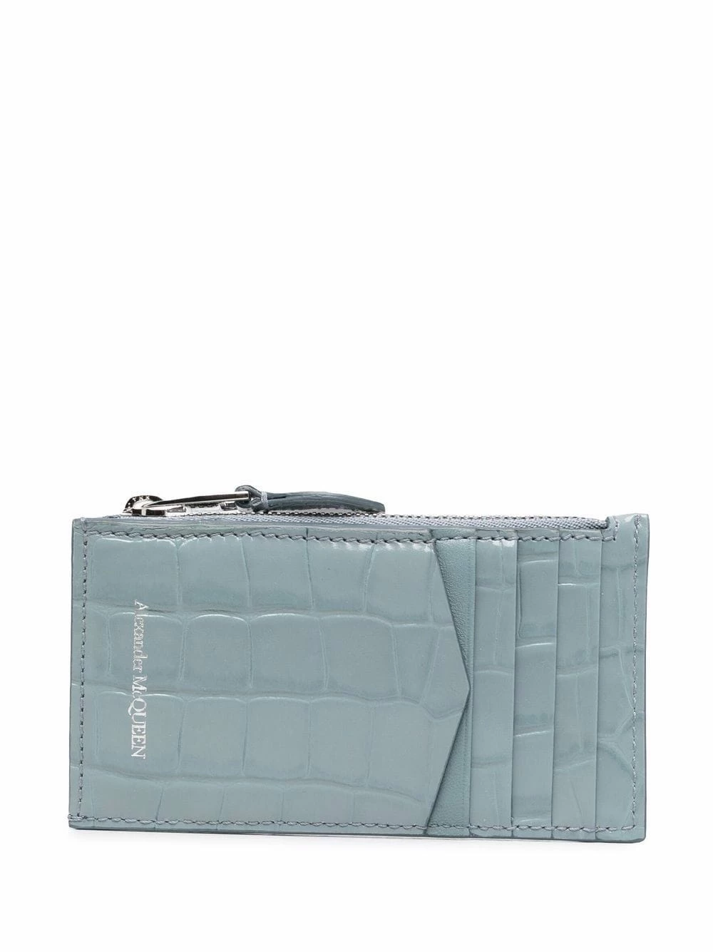 Alexander McQueen Skull embellished calf leather cardholder 2 Alexander McQueen skull-embellished calf leather cardholder