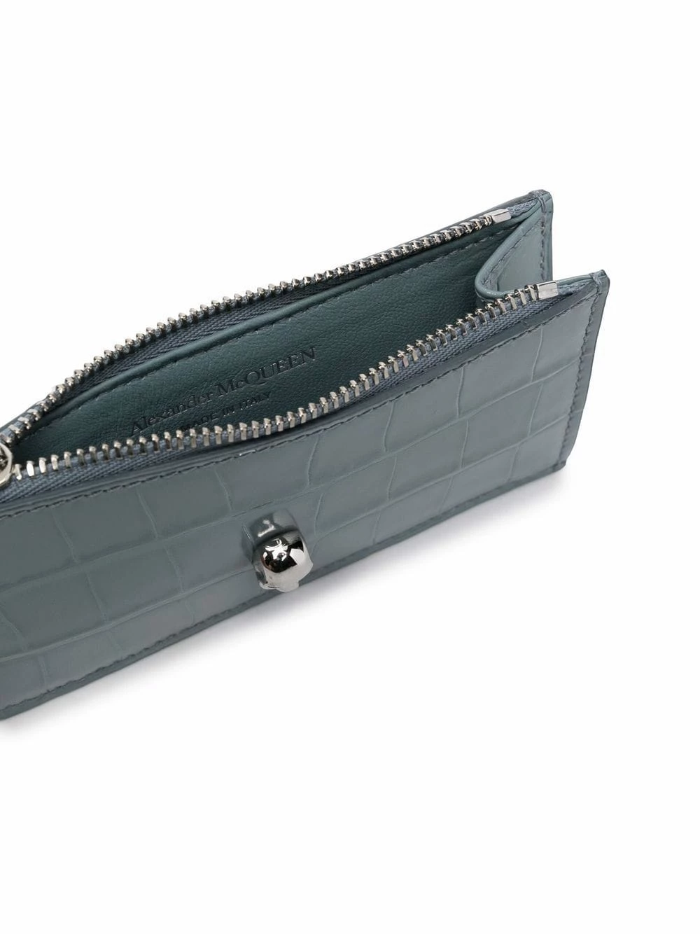 Alexander McQueen Skull embellished calf leather cardholder 3 Alexander McQueen skull-embellished calf leather cardholder